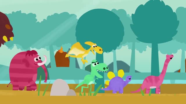 The Prehistoric Animal Brigade - Dinosaur Song - Toddler Fun Learning